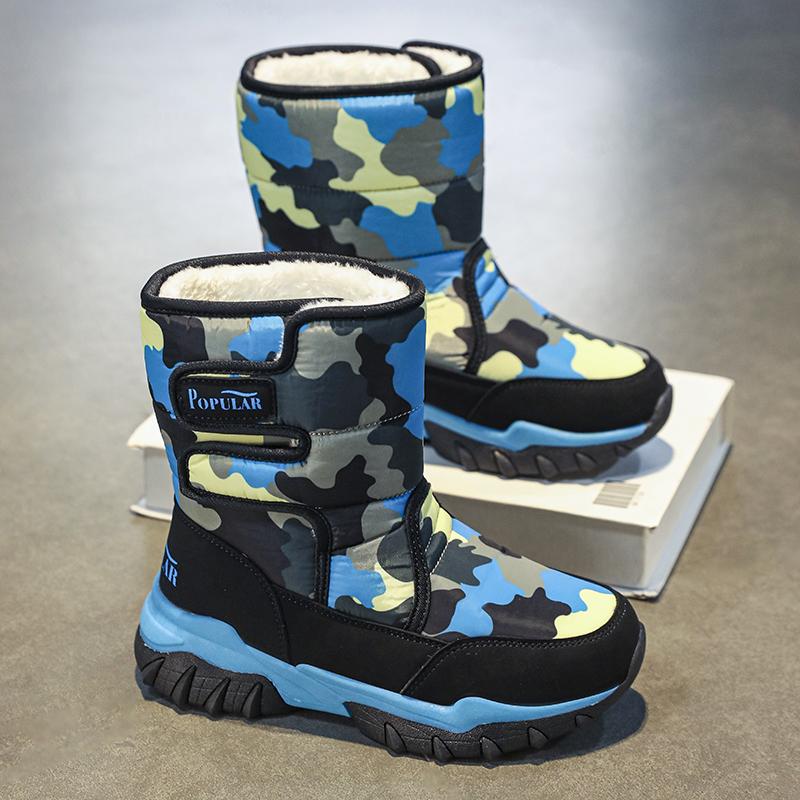 2024 Осень-Зима Мальчики/Девочки Уличные Теплые Детские Зимние Сапоги Большие Размеры 31-40