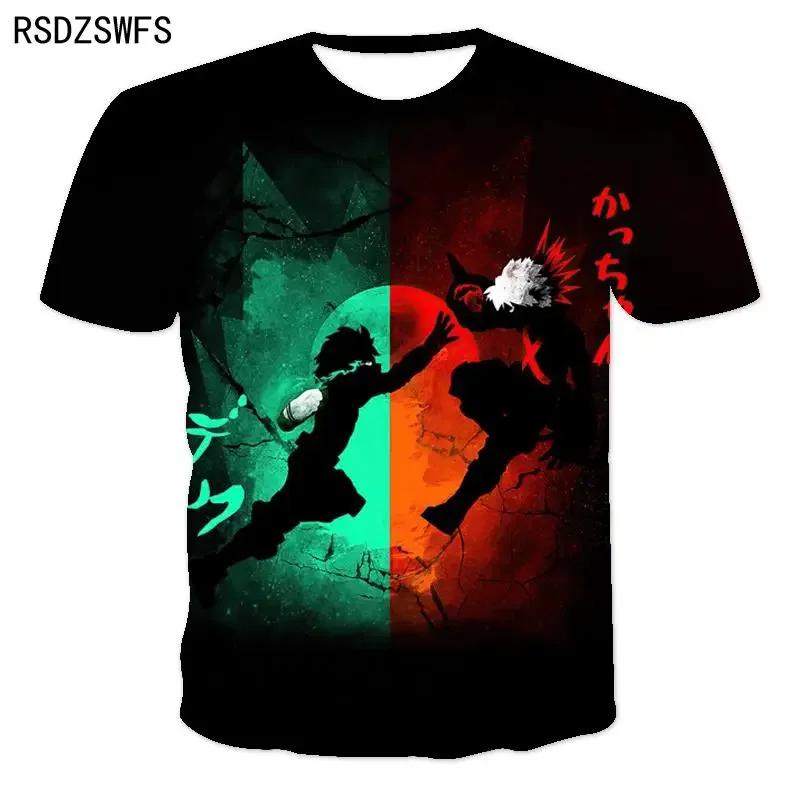 Футболка с принтом My Hero Academia Boku No Hero Academia 3D для мужчин, женщин, детей, уличная одежда в стиле аниме с коротким рукавом для мальчиков и девочек, детские топы, футболка