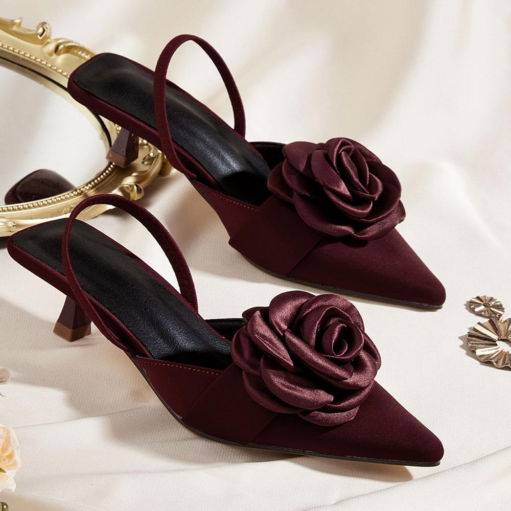 Женские босоножки-лодочки с цветочным принтом и острым носком на высоком каблуке. Шелковые босоножки на каблуке-рюмочке. Элегантные офисные женские сексуальные босоножки для вечеринок, большой размер 43.