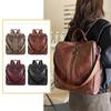 A Trendy Casual Large-capacity Backpack for Travel Dual-purpose Soft Leather Ladies' Bag