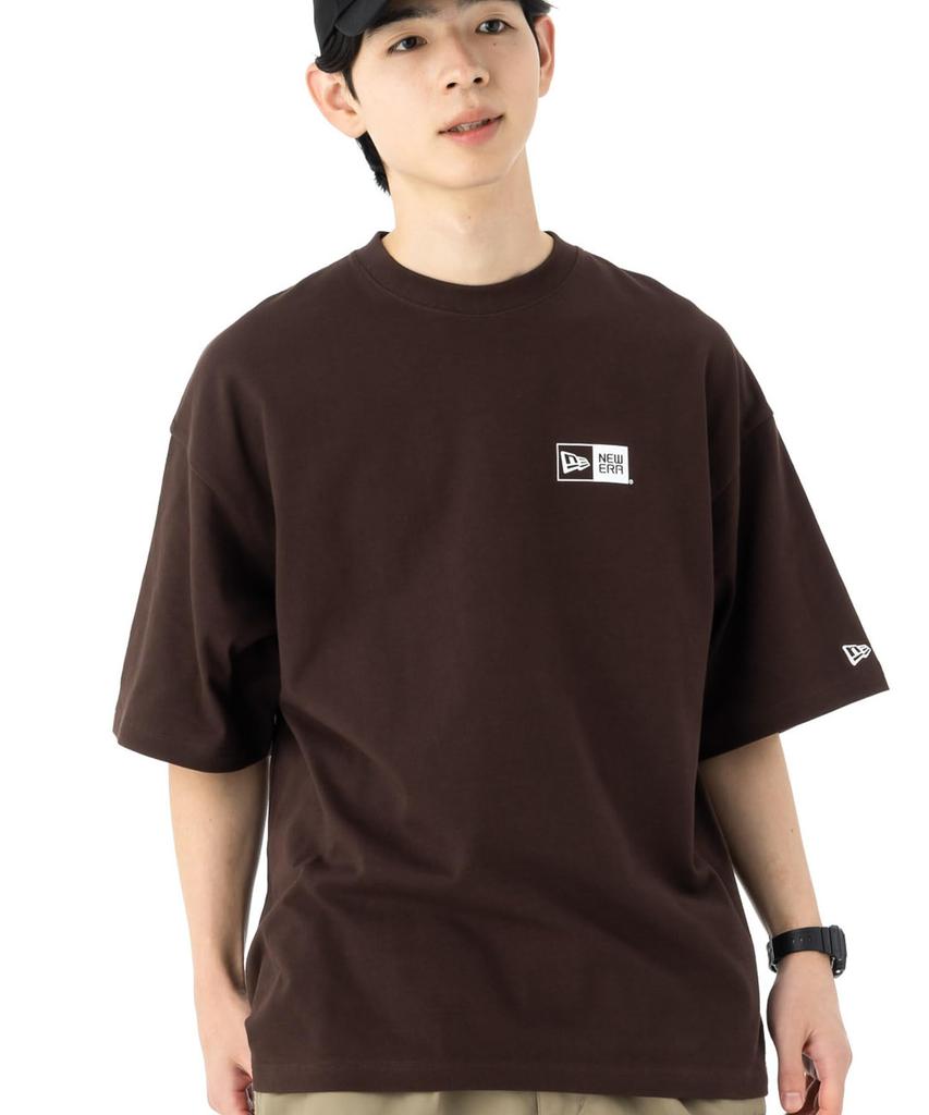 NEW ERA Short Sleeve Oversized Burnt Wood White Box Logo M T-Shirt