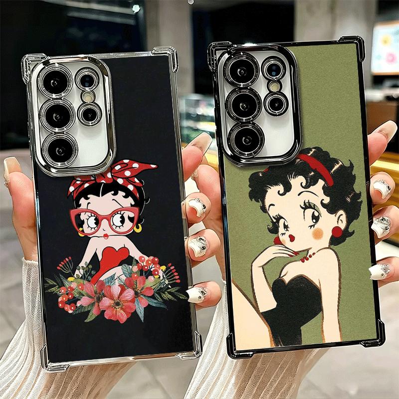 B-Bettys B-Boops Девушка Покрытие Чехол для Телефона Для Samsung Galaxy S24 S25 FE S26 Edge S23 Ultra S22 S21 Plus S20 Противоударный Подушка Безопасности Чехол
