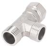 Water Splitter T Adapter Stainless Steel Shower Valve Durable 3 Ways Valve  Water Pipe