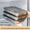 Stainless Steel Rectangular Food Storage Container with Lid for Fresh-Keeping, Hot Pot, and Picnic.