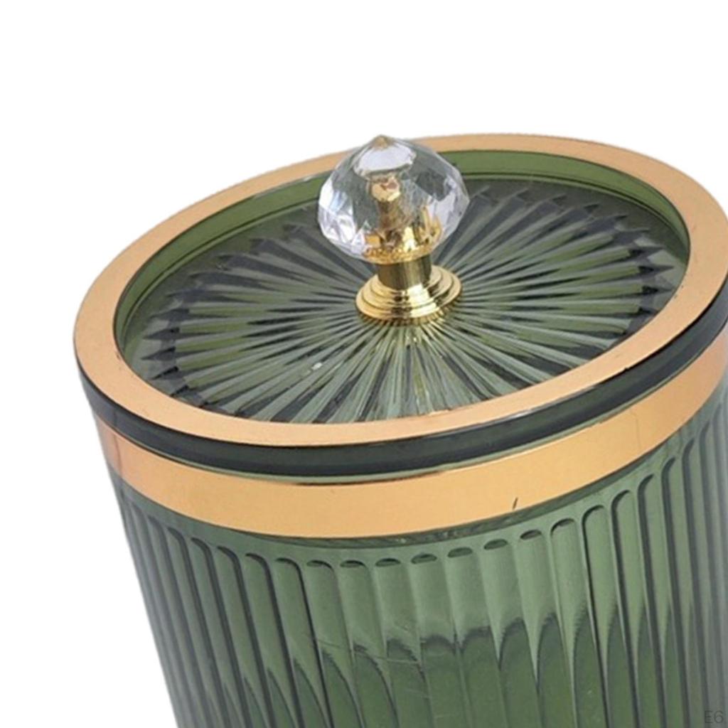 Bathroom Qtip Dispenser Container with Lid Dustproof Makeup Pads for Countertop