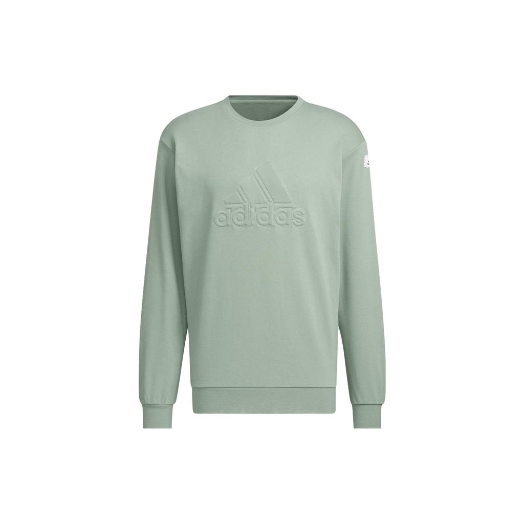 Adidas Sportswear Lounge Crew Neck Sweatshirt Men Tops Silver-Grey Green IK2796