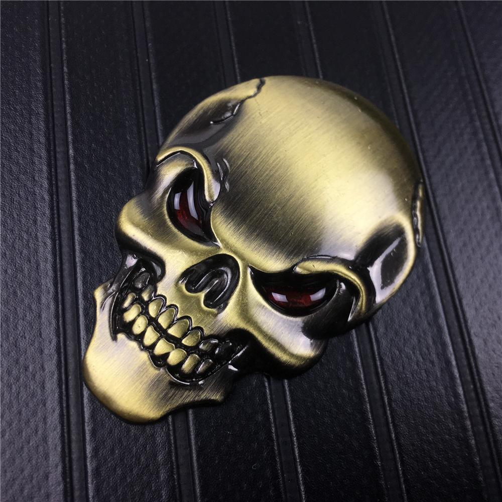 Для мотоцикла Harley Yamaha Honda Suzuki Kawasaki Универсальный 3D металлический череп скелет автомобиля мото наклейка наклейки эмблема