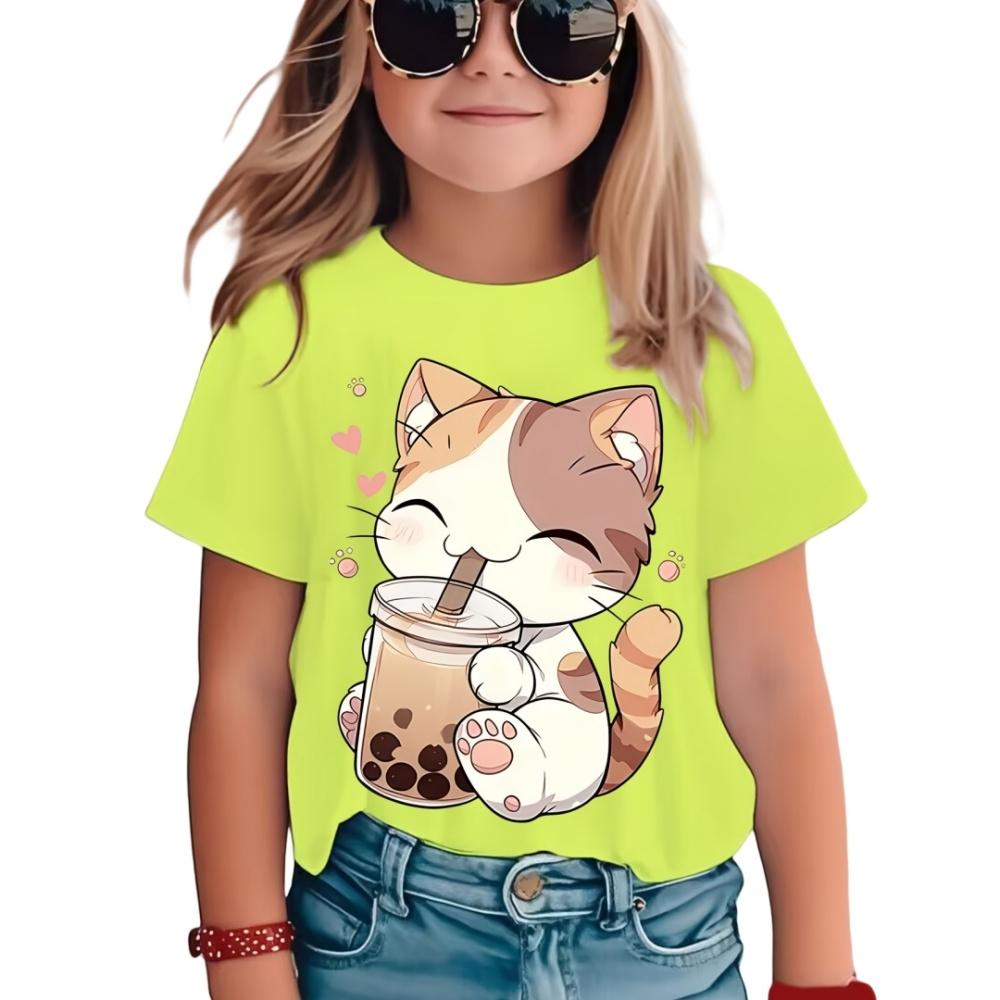 Summer T-Shirts for Women's Fashion Capybara Clothes Women Clothes Cute Cat Printed Tees Top Women T-Shirt
