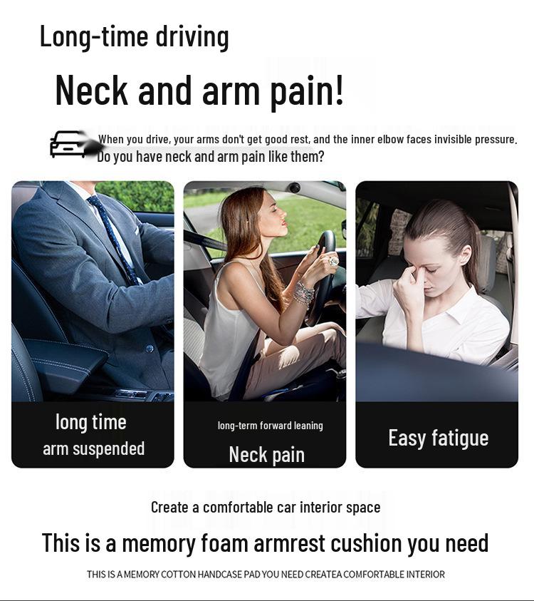 Подушка-подлокотник для автомобиля из бриллиантовой кожи наппа - пена с памятью, нескользящая, износостойкая, универсальная для всех сезонов.