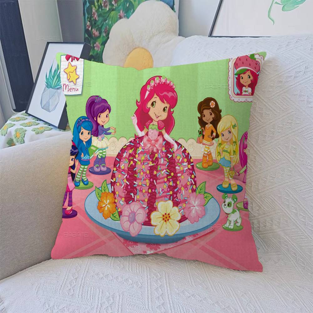 S-Strawberry Cartoon S-Shortcake Girl Pillow Gift Home Office Decoration Pillow Bedroom Sofa Car Cushion Coverpillow Case