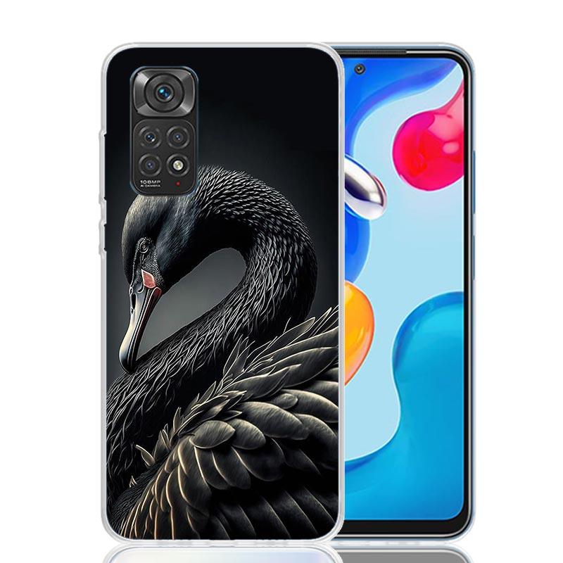Black Swan Noble Phone Case For Xiaomi Redmi Note 15 14 13 12S 12 Pro Plus 11S 11E 11 11T 10S 10 Art Soft Pattern Cover Redmi No