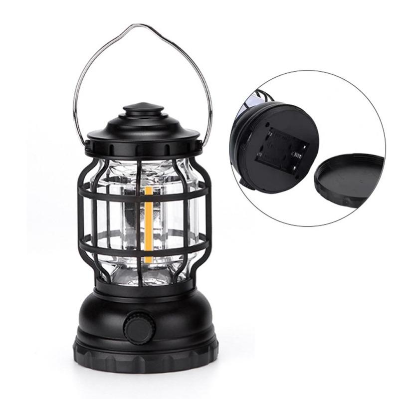 Portable Outdoor Camping Lantern Multifunctional Ip44 Waterproof Usb Rechargeable Retro Lamp