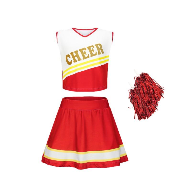 Kids Cheerleading Outfits Stage Performance Costume Teen Girls Football Baby Sports Dancewear