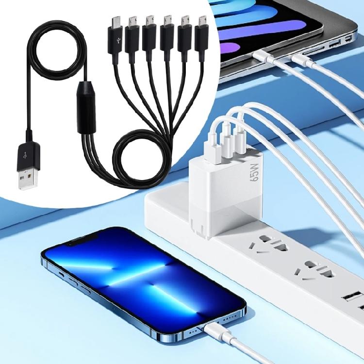 Универсальный кабель для синхронизации Micro USB 6 в 1, зарядный шнур с 6 разъемами Micro USB для мобильных устройств