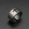 Simple Vintage Steel Color Stainless Steel Cross Ring Punk Christian Ring For Men Fashion Jewelry Best Gift For Friend