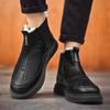 Мужские ботильоны slip on winter Personality Fashion Casual Ankle Boots High-top Tooling Winter Boots British men Cotton Shoes