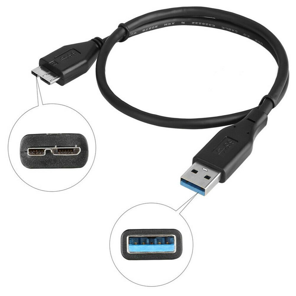 USB A to Micro B Hard Drive Cable Data Sync Cable Cord Micro B USB 3.0 Cable HDD Data Wire