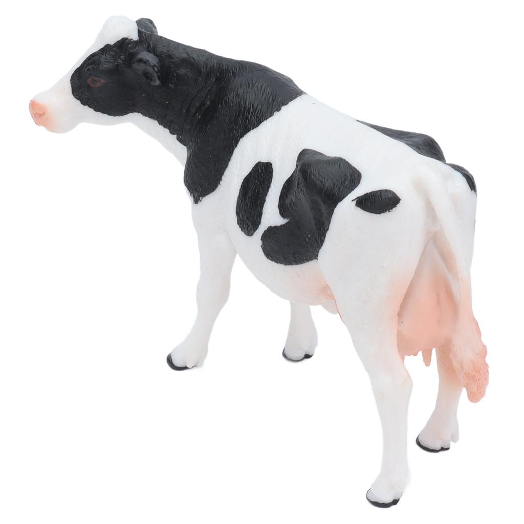 Simmental Cattle Figurine Plastic Realistic Cow Black White for Home Desk Decoration Party Gift