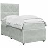 LED Upholstered Bed with Mattress Light Gray 90 x 190 cm Velvet