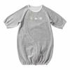 Cream Decoco and Chick Embroidered Cotton Velour Newborn Made In Size Material Bear, Rabbit, Elephant, Two-Way All-in-One [Crotch Snaps/2-Way] Baby,