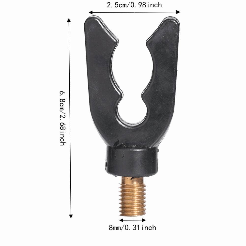 3PCS Thread Screw 8mm Fishing Rod Rest Head U-type Fishing Rod Holder Head  Carp Fishing