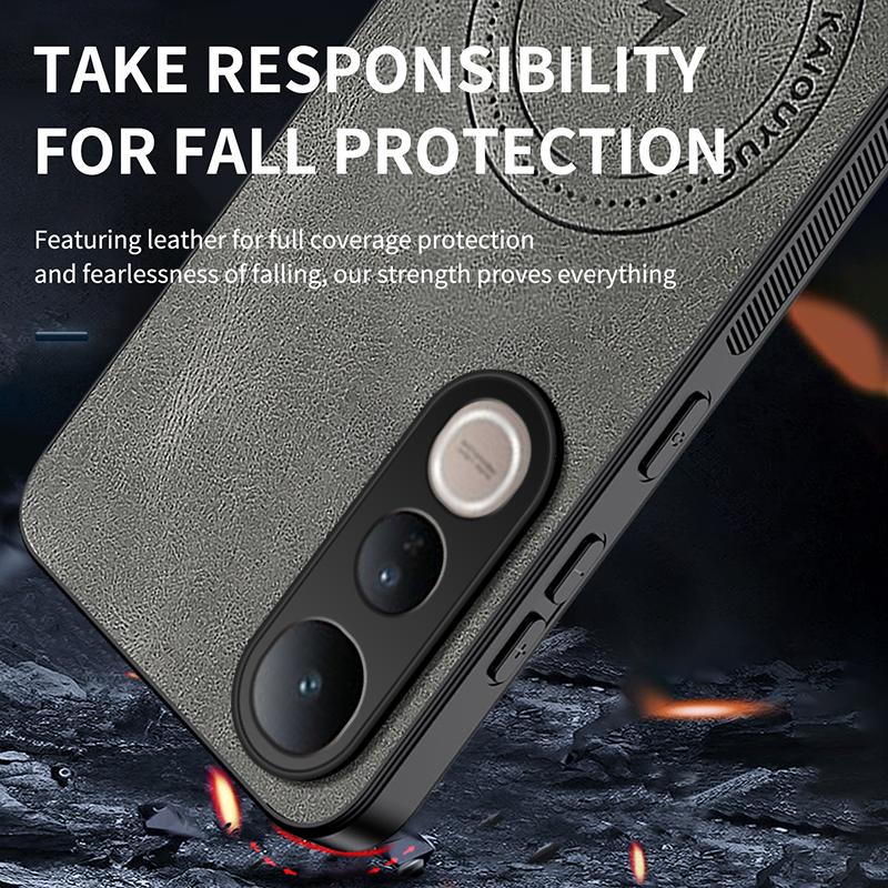 Для VIVO V50 Lite Роскошная овечья кожа для Magsafe Магнитная беспроводная зарядка Матовый чехол для VIVO V 50 V50lite Противоударный бампер