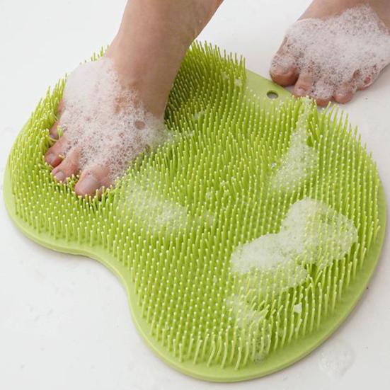 Коврик для ног Глубокая очистка Мойка для ног в душе с массажными щетинками Легко чистить Сушить Снимает усталость Присоски Скраб для ухода за ногами
