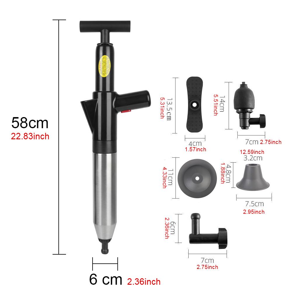 High Pressure Drain Plunger Sewer Pipe Unblocker Air Drain Blaster Cleaning Tool Toilet Plunger for Bath Toilets Bathroom Kitchen Dredge Clog Remover