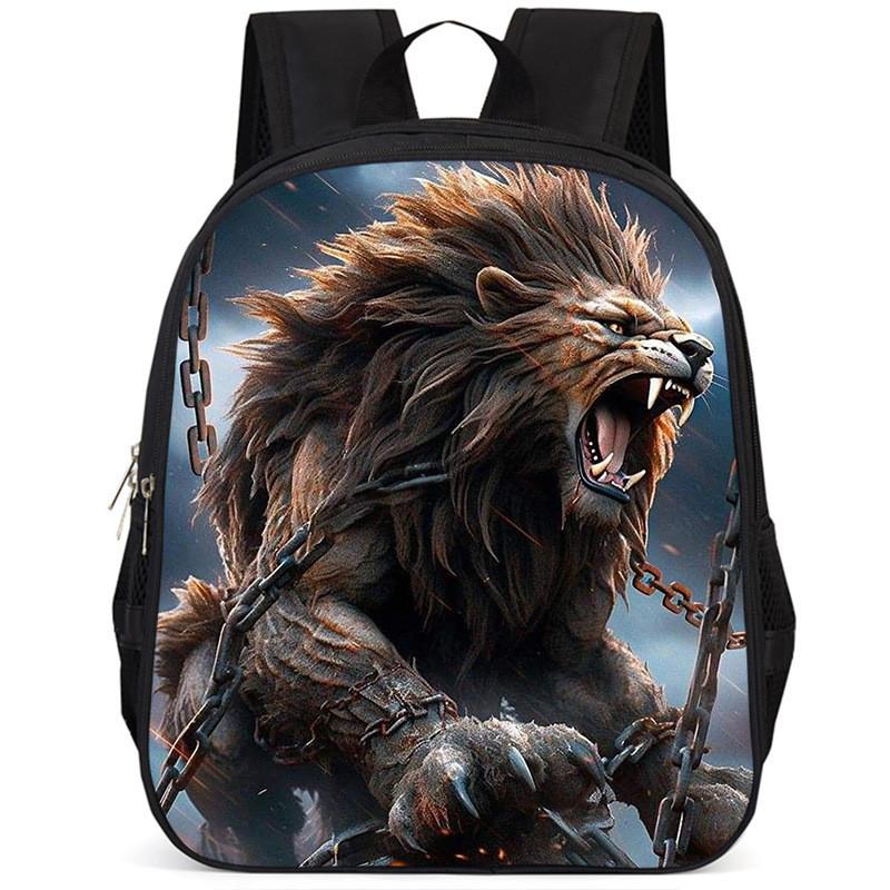 Вместительный школьный рюкзак Lion 15 дюймов из ткани Оксфорд для детей, легкий и эргономичный