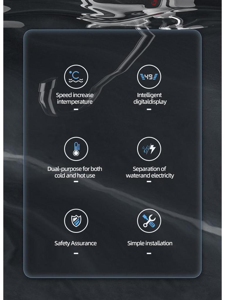 Мгновенный электрический водонагреватель-кран с цифровым дисплеем для душа, двойного использования (горячая и холодная вода)
