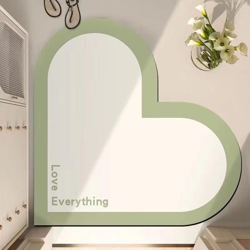 Красный коврик для ног в форме сердца, моющийся коврик для двери в ванную, впитывающий и нескользящий коврик для ног