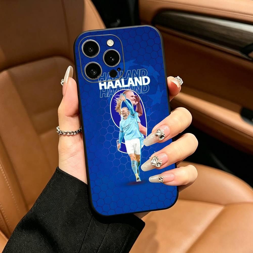 Чехол для телефона E-Erling Haaland № 9 для iPhone 17, 16, 15, 14, 13, 12, 11 Pro Max, 16 Plus, XS Мягкий Черный Чехол