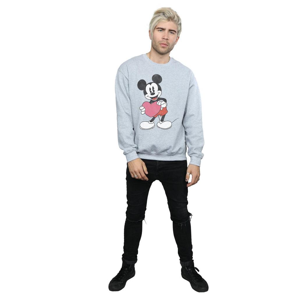 Disney Mens Mickey Mouse Valentine Heart Sweatshirt