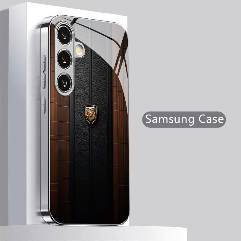 Чехол для телефона Samsung S26 S25 S24 S23 S22 S21 S20 A56 A36 A16 с 2D-рисунком «Дракон-Щит», гальванизированный стеклянный защитный чехол