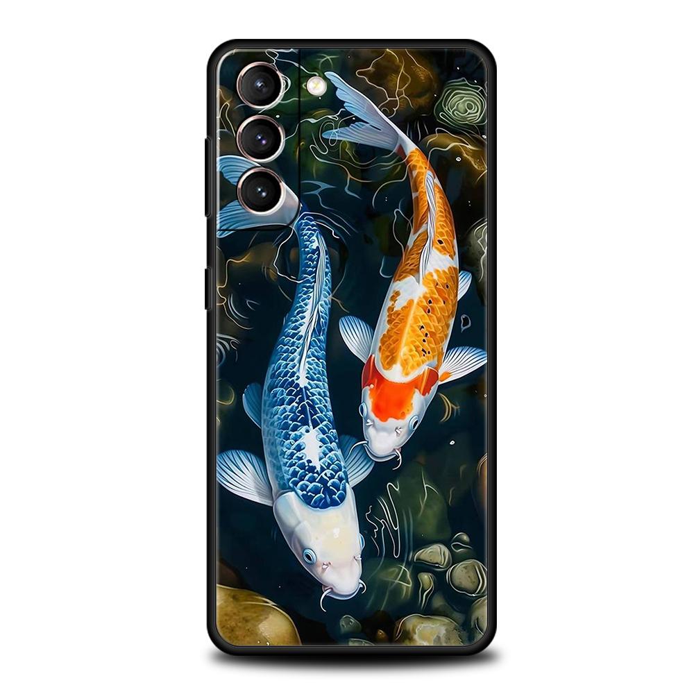 Мультяшный чехол-рыбка для Samsung Galaxy S24 S23 S22 S20 S21 FE Ultra S10 S10E S9 S8 Plus 5G Силиконовый противоударный чехол для телефона Capas