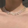 Clear Exaggerated Necklace Exquisite Resin Circle Design Women Necklace for Party