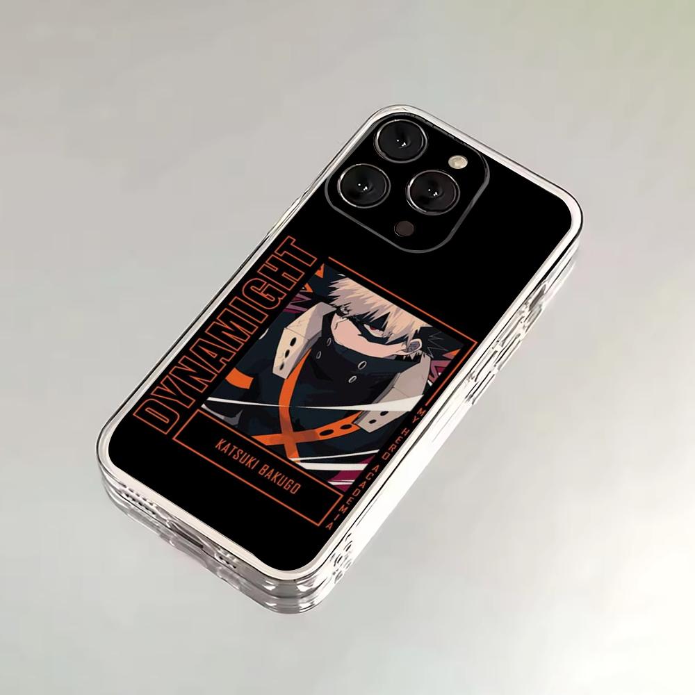 Чехол для телефона Bakugo My Hero Academia для iPhone 16,15,14,13,12,11 Plus,Pro,Max,XR,XS,X,7,8 SE,Mini Прозрачный Силиконовый Мягкий