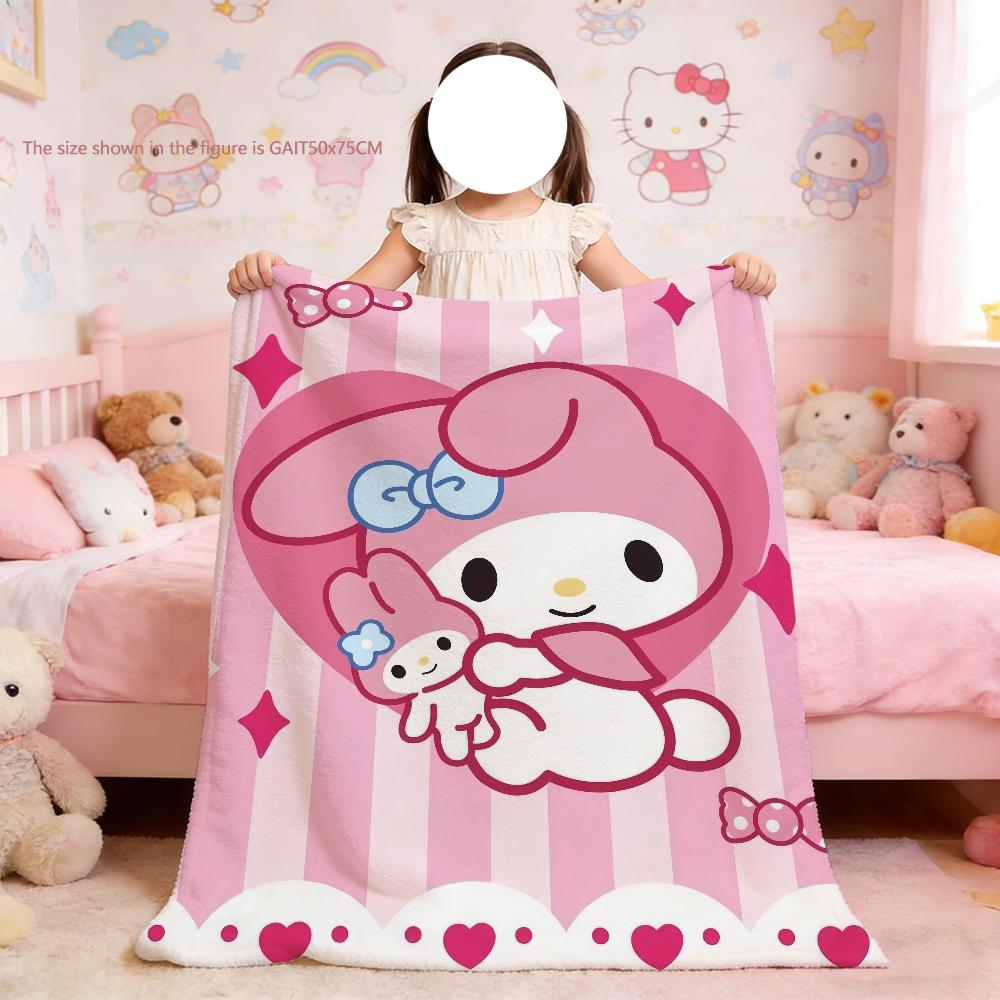 Cute cartoon My M-Melody Blanket For Soft Throw Blanket for Picnic Bed Sofa Home Bedroom Cozy Warm Comfortable