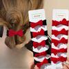 5Pcs/set Red Sweet Bowknot Hair Bands for Girls Scrunchies Simple Black Elastic Hair Ties Ropes Ponytail Holder Fashion Headwear