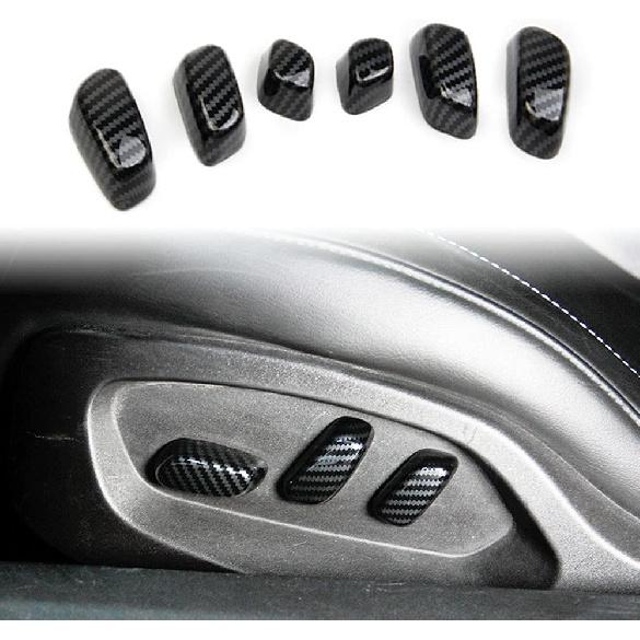 Carbon Fiber Look Interior Seat Adjustment Button Accessories for 2014 2015 2016 2017 2018 Chevrolet Corvette C7