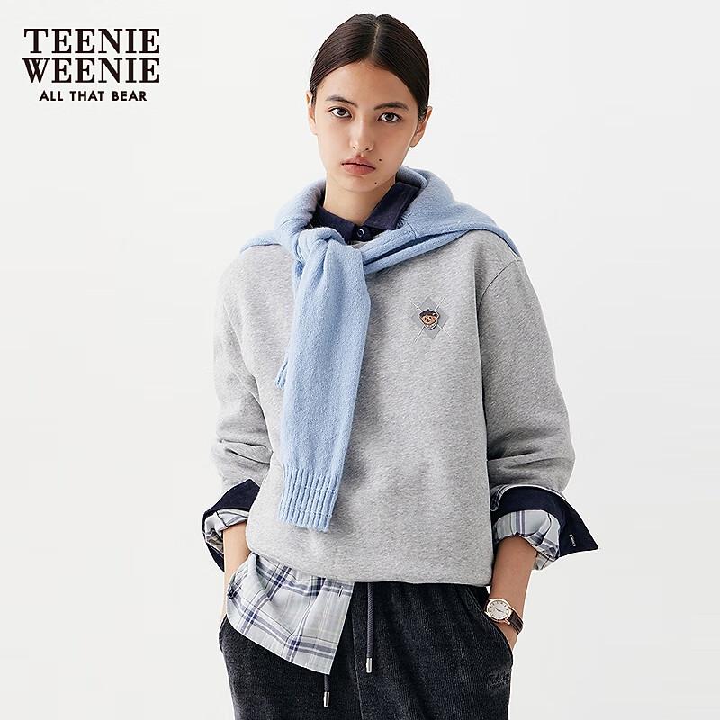 Женский свитшот Teenie Weenie с вышивкой медведя и круглым вырезом