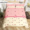 Постельное белье с бантом и девчачьим рисунком в виде вишневого торта, комплект постельного белья с рисунком в виде милых точек, сердечек с бантом, розовый кавайный пододеяльник