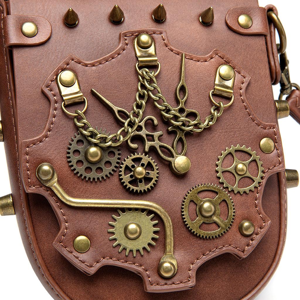 Средневековая ретро-сумка для пельменей из ПУ в стиле тяжелой промышленности, оригинальный женский кошелек на одно плечо для мобильного телефона и монет