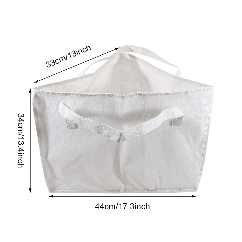 Hanger Storage Bag Triangle Organizer with Handles Cotton Linen Holder for Closet Laundry Room Space Saving