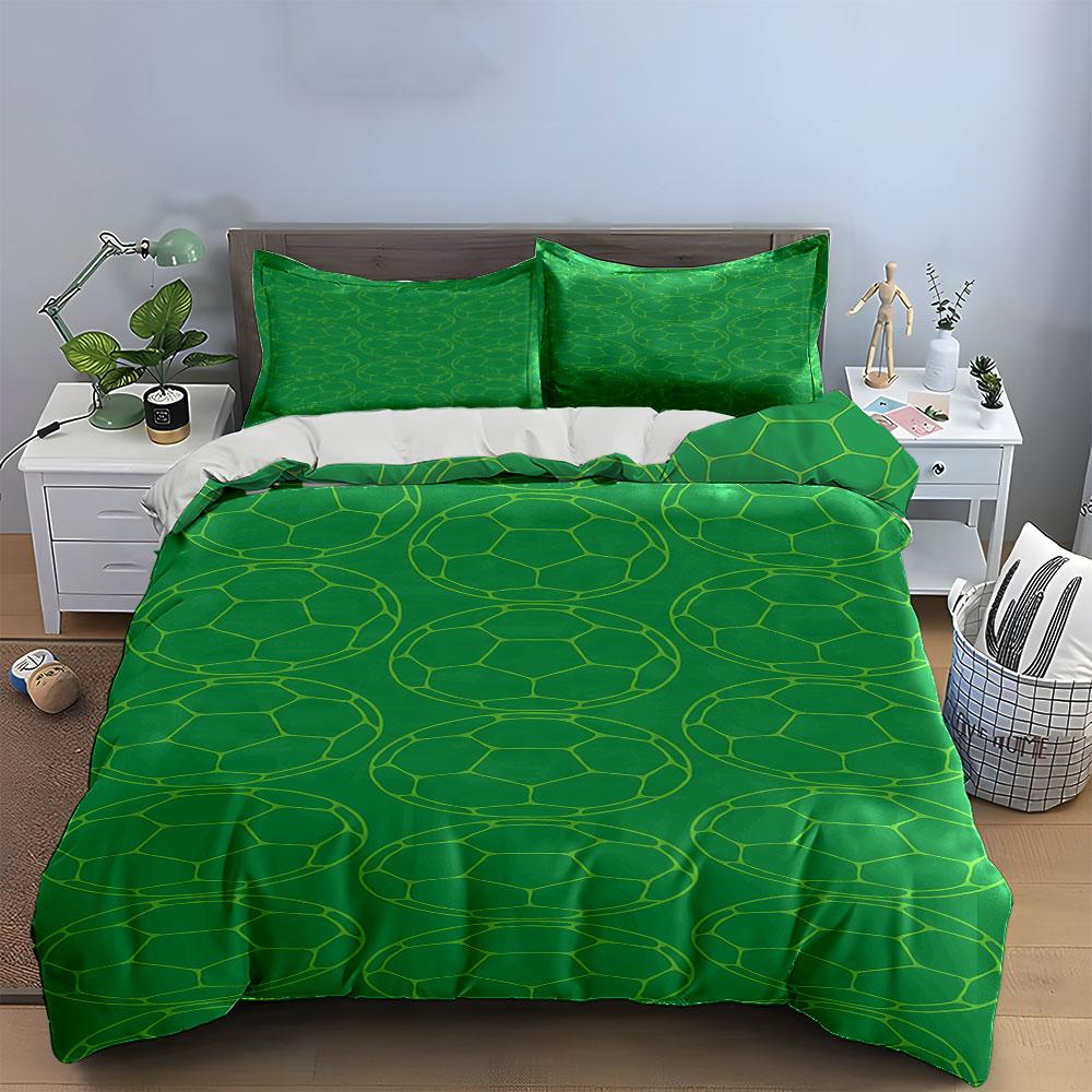 Green turtle shell pattern. Bedding sets Duvet cover sets Duvet covers Pillowcases(1 * Duvet Cover 2 * Pillowcases without duvet insert)
