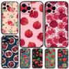 Чехол для телефона с изображением еды, красного граната для Apple iPhone 15,14,13,12,11,Pro,X,XS,Max,XR,Plus,Mini, мягкий черный