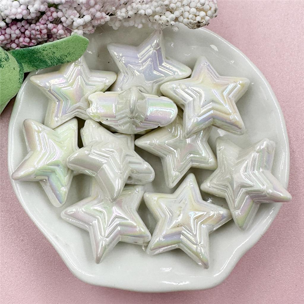 Свободные бусины ручной работы, модные акриловые красочные пентаграммы 22,8 мм, DIY Изготовление ювелирных изделий, 10 шт., материал ручной работы