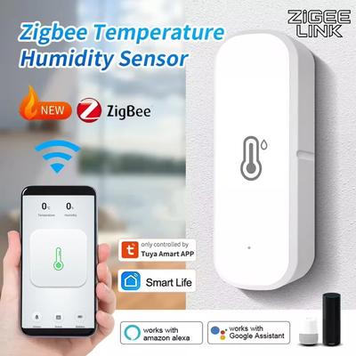 Умный Zigbee датчик температуры и влажности Tuya, комнатный термометр-гигрометр, удаленное управление через приложение Smart Life, совместимость с Alexa, Google Home