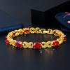WWJ High Quality Round Yellow Golden Color Cubic Zirconia Link Chain Tennis Bracelet