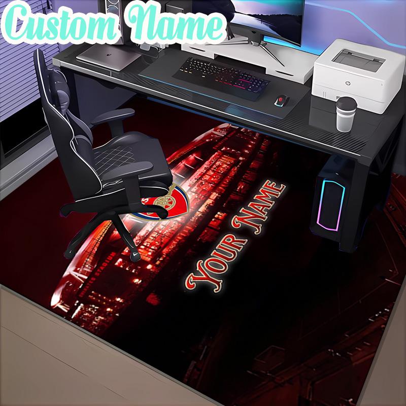 Custom Name Arsenal Football Club Crest Rug, Office Rug, Chair Rug, Carpet for Living Rooms, Doormat Game Rug Home Decor Christmas Gifts